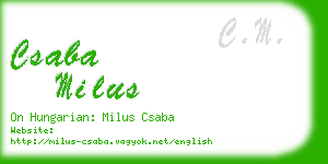 csaba milus business card